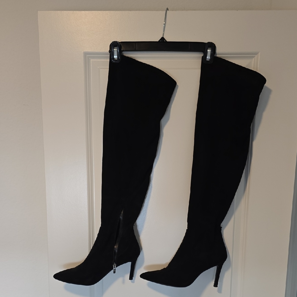 Marc Fisher Black Suede Over-the-Knee Boots